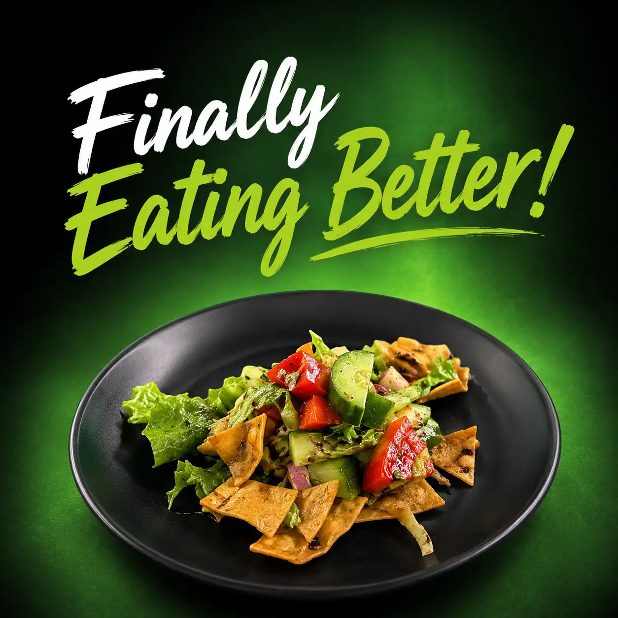 Lovely Fattoush image from Yasser Masood YouTube post.
